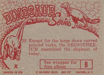 1961 Nu-Cards Dinosaur Series #32 Deinotherium Back