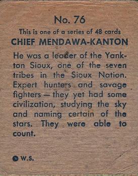 1930 Indian & Western Series (R185) #76 Mendawa-Kanton Back