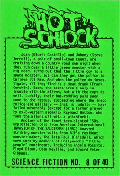 1991 Hot Schlock Science Fiction #8 Invasion of the Saucer-men Back