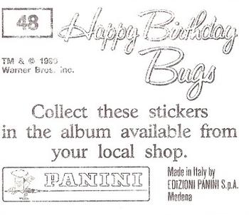 1990 Panini Happy Birthday Bugs #48 Sylvester Back