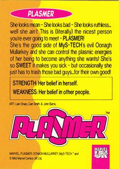 1993 Marvel UK Plasmer #1 Inserts #NNO Plasmer Back
