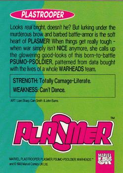 1993 Marvel UK Plasmer #1 Inserts #NNO Plastrooper Back