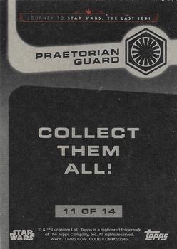 2017 Topps Star Wars Journey To The Last Jedi - Illustrated Characters #11 Praetorian Guard Back