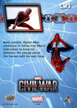 2017 Upper Deck Marvel Spider-Man Homecoming - Civil War #CW3 Swinging into Action Back