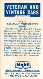 1962 Mobil Veteran and Vintage Cars #3 Renault Voiturette (1898) Back