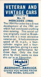 1962 Mobil Veteran and Vintage Cars #12 Mercedes (1904) Back