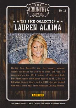 2014 Panini Country Music - Pick Collection #12 Lauren Alaina Back