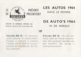 1964 Chocolat Jacques Les Autos Dans le Monde #149 Citroen DS 19 Back
