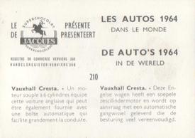 1964 Chocolat Jacques Les Autos Dans le Monde #210 Vauxhall Cresta Back