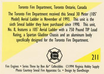1994 Bon Air Fire Engines #211 Toronto Ontario, Canada - Smeal 30 Meter Aerial Ladder Back