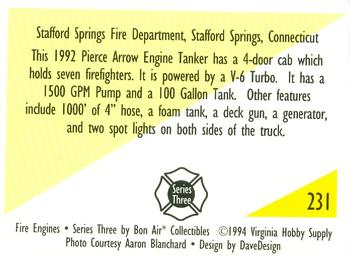 1994 Bon Air Fire Engines #231 Stafford Springs, Connecticut - 1992 Pierce Arrow Back