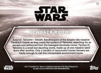 2018 Topps Star Wars: A New Hope Black & White #12 Dewback Riders Back