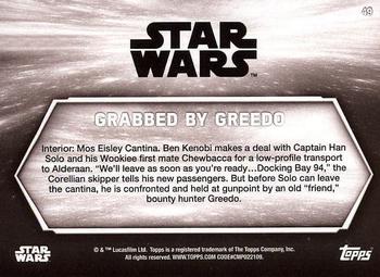 2018 Topps Star Wars: A New Hope Black & White #49 Grabbed by Greedo Back