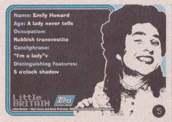 2006 Topps Little Britain Collector Cards #5 Emily Howard Back