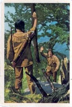 1957 Parkhurst Adventures of Radisson (V339-1) #21 Radisson meets a friendly Indian on his return Front