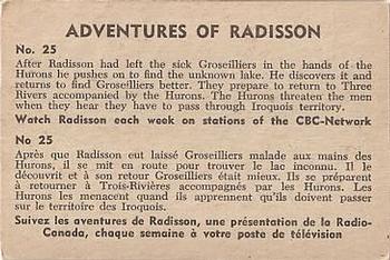 1957 Parkhurst Adventures of Radisson (V339-1) #25 After Radisson had left the sick Groseilliers Back
