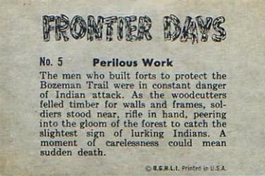 1953 Bowman Frontier Days (R701-5) #5 Perilous Work Back