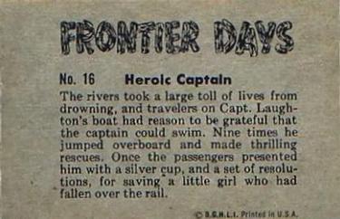 1953 Bowman Frontier Days (R701-5) #16 Heroic Captain Back
