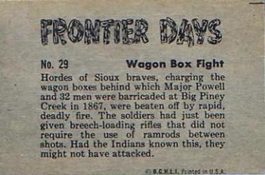 1953 Bowman Frontier Days (R701-5) #29 Wagon Box Fight Back