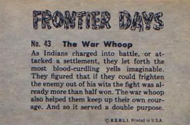 1953 Bowman Frontier Days (R701-5) #43 The War Whoop Back