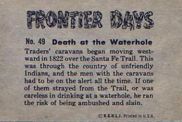 1953 Bowman Frontier Days (R701-5) #49 Death at the Waterhole Back