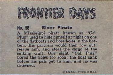 1953 Bowman Frontier Days (R701-5) #56 River Pirate Back