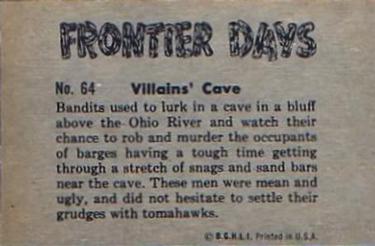 1953 Bowman Frontier Days (R701-5) #64 Villains' Cave Back