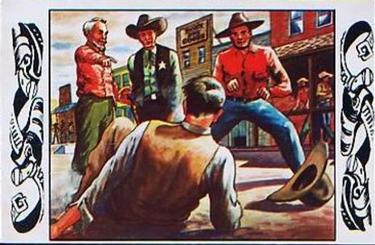 1953 Bowman Frontier Days (R701-5) #74 Dealing with Claim-Jumpers Front