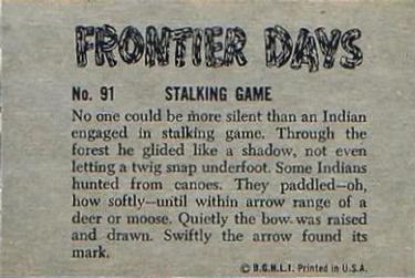 1953 Bowman Frontier Days (R701-5) #91 Stalking Game Back