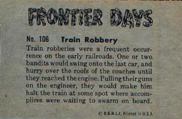1953 Bowman Frontier Days (R701-5) #106 Train Robbery Back