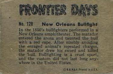 1953 Bowman Frontier Days (R701-5) #128 New Orleans Bullfigh Back
