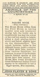 1939 Player's Animals of the Countryside #32 House Mice Back