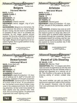 1991 TSR Advanced Dungeons & Dragons #NNO Arialana / Belgora / Sword of Life Stealing / Domarlynnas Back