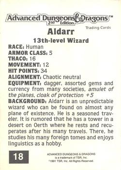 1991 TSR Advanced Dungeons & Dragons #18 Aldarr Back
