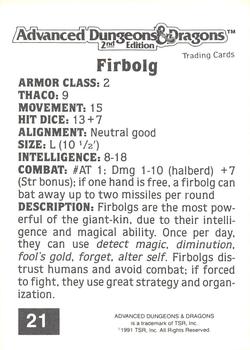 1991 TSR Advanced Dungeons & Dragons #21 Firbolg Back