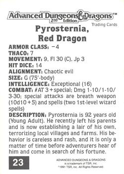 1991 TSR Advanced Dungeons & Dragons #23 Pyrosternia, Red Dragon Back