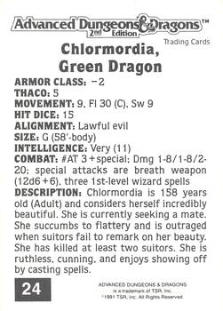 1991 TSR Advanced Dungeons & Dragons #24 Chlormordia, Green Dragon Back