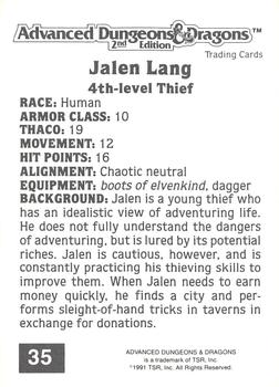 1991 TSR Advanced Dungeons & Dragons #35 Jalen Lang Back