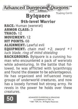 1991 TSR Advanced Dungeons & Dragons #50 Bylquore Back