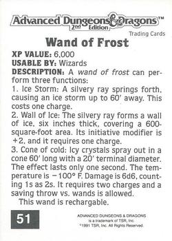 1991 TSR Advanced Dungeons & Dragons #51 Wand of Frost Back