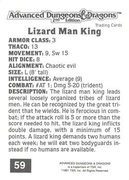 1991 TSR Advanced Dungeons & Dragons #59 Lizard Man King Back