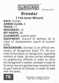 1991 TSR Advanced Dungeons & Dragons #78 Drendar Back