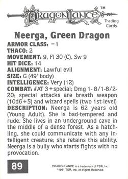 1991 TSR Advanced Dungeons & Dragons #89 Neerga, Green Dragon Back