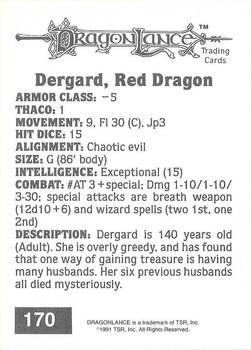 1991 TSR Advanced Dungeons & Dragons #170 Dergard, Red Dragon Back