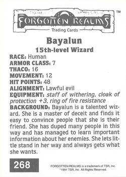 1991 TSR Advanced Dungeons & Dragons #268 Bayalun Back