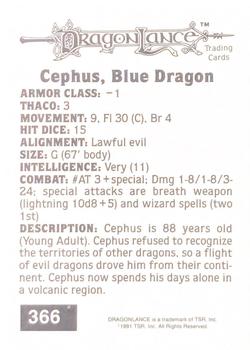 1991 TSR Advanced Dungeons & Dragons #366 Cephus, Blue Dragon Back