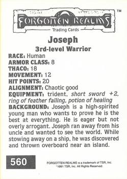 1991 TSR Advanced Dungeons & Dragons #560 Joseph Back