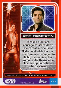 2017 Topps Star Wars Journey to the Last Jedi (UK Release) - Shiny Cards #171 Poe Dameron Back