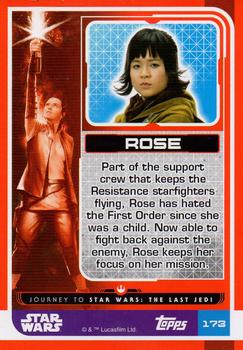 2017 Topps Star Wars Journey to the Last Jedi (UK Release) - Shiny Cards #173 Rose Back