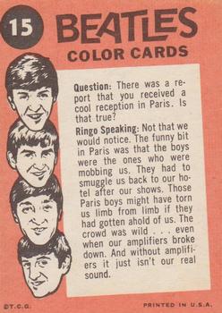 1964 Topps Beatles Color #15 John, Paul, George, Ringo - Ringo Speaking Back